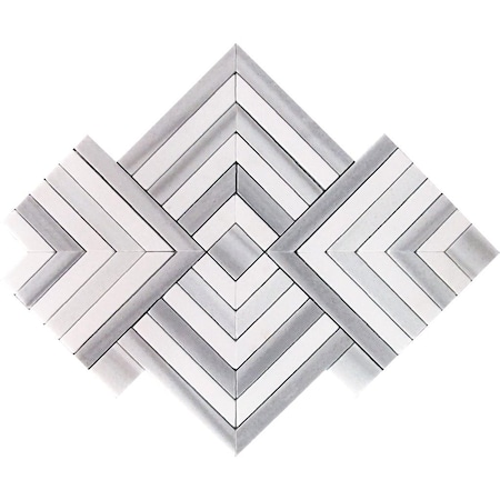 Apollo Tile Fossil Gray 10x10 Equator, Thassos Marble Polished Floor and Wall Tile 3.47 sqft/case, 5PK APLMRM88S17A